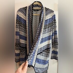 NIC+ZOE Triangle Bliss Cardigan, linen blend. Size PM